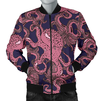 Octopus Pattern Print Design A03 Men Bomber Jacket