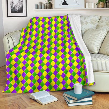 Mardi Gras Pattern Print Design 01 Premium Blanket