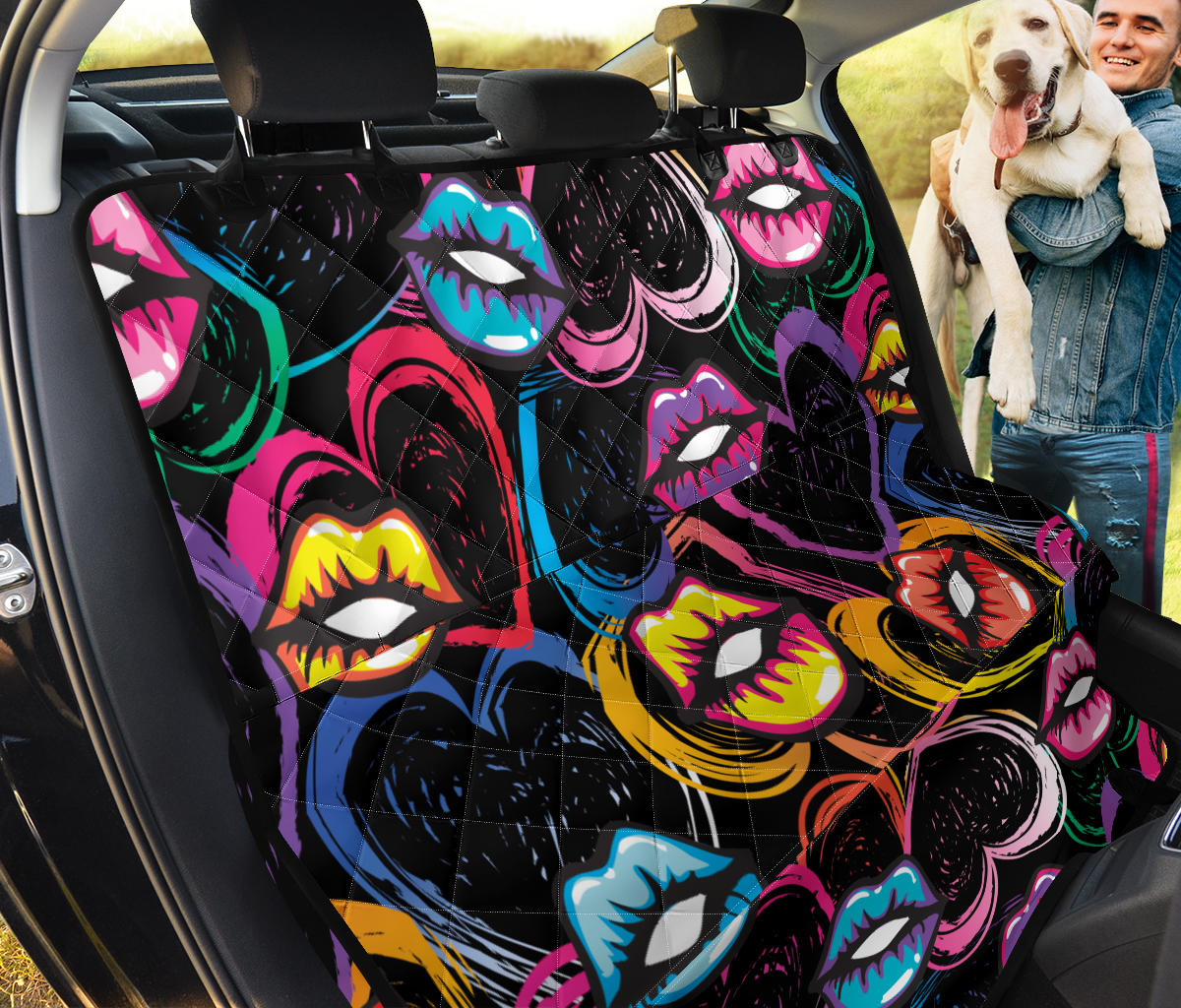 Pop Art Lip Pattern Print Design A03 Rear Dog Car Seat Cover Hammock