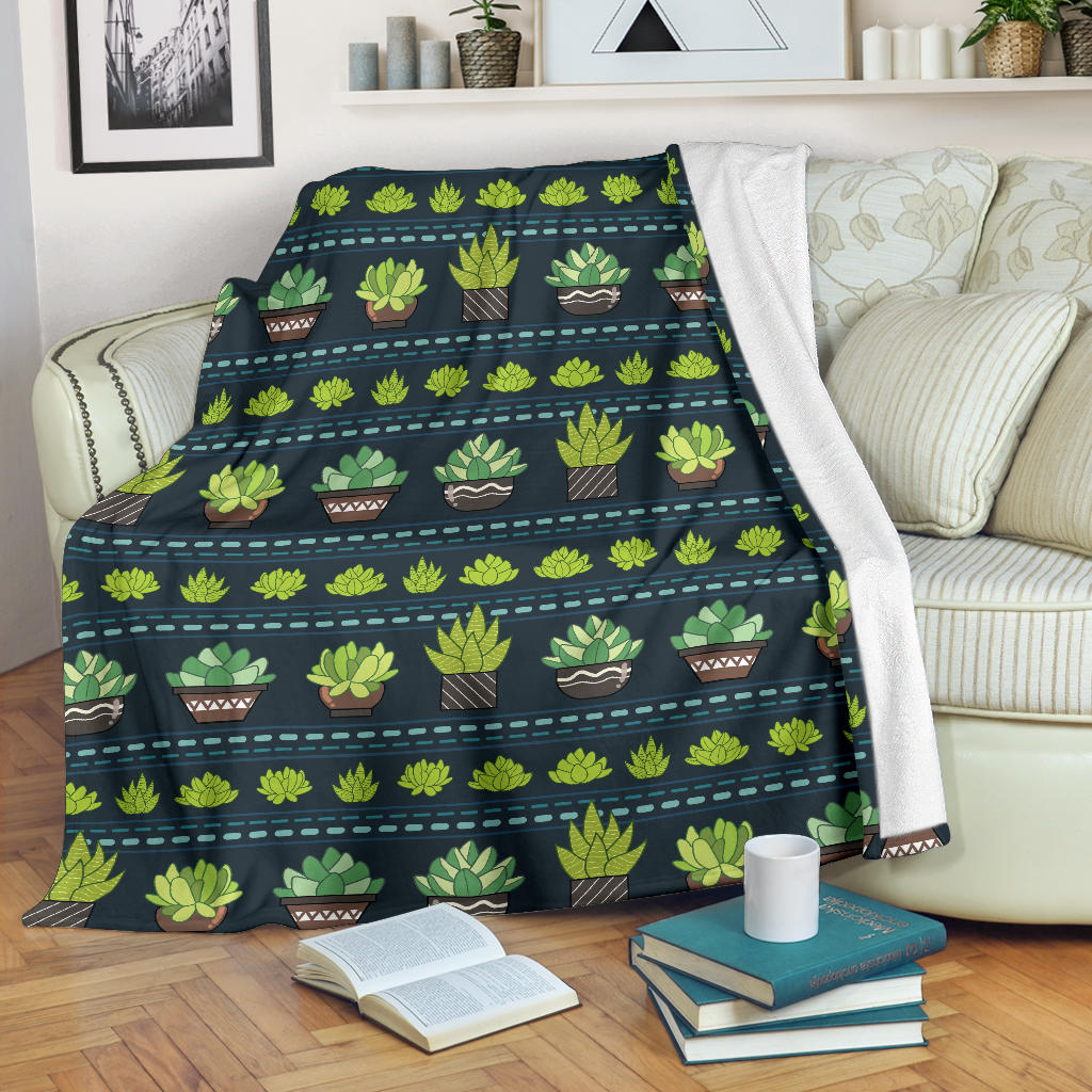 Cactus Pattern Print Design 07 Premium Blanket