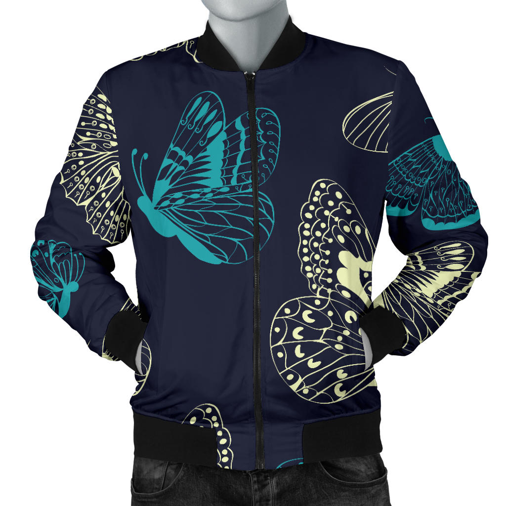 Monarch Butterfly Pattern Print Design 01 Men Bomber Jacket