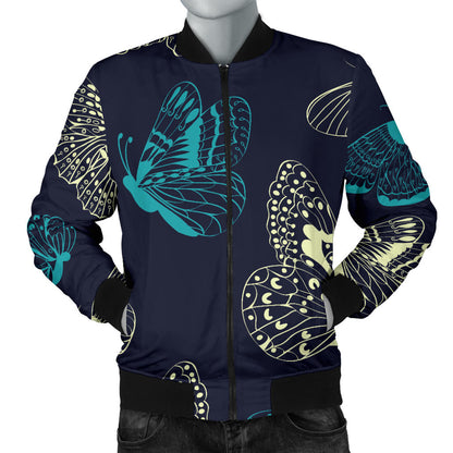 Monarch Butterfly Pattern Print Design 01 Men Bomber Jacket