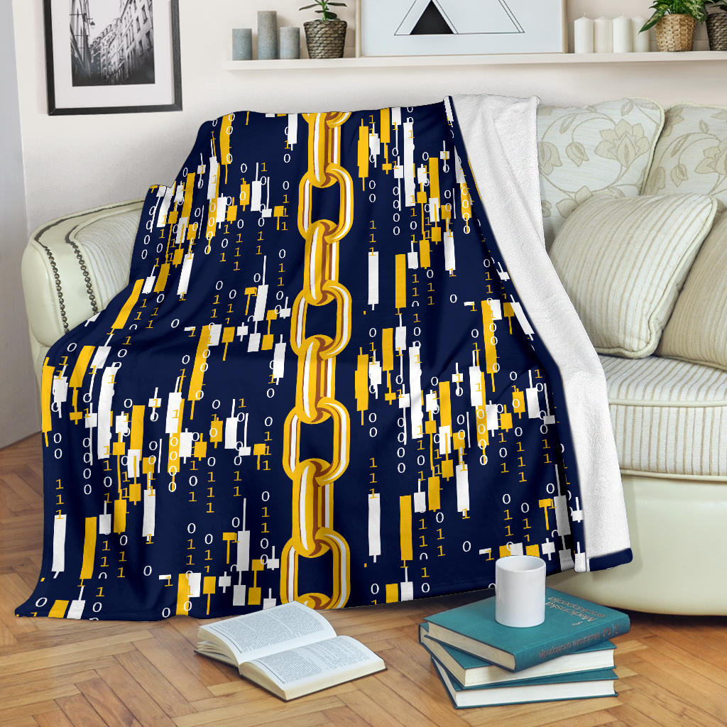 Cryptocurrency Chain Pattern Print Design 03 Premium Blanket