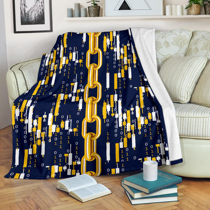 Cryptocurrency Chain Pattern Print Design 03 Premium Blanket