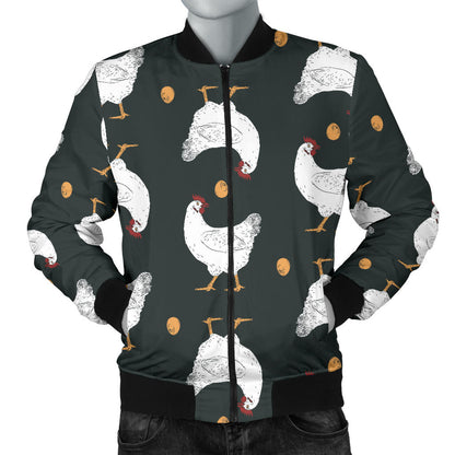 Chicken Pattern Print Design 06 Men Bomber Jacket