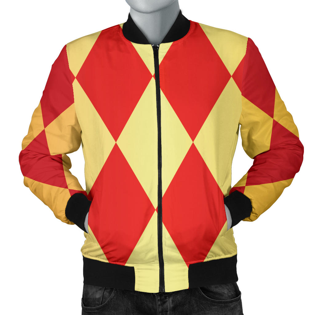 Harlequin Pattern Print Design 03 Men Bomber Jacket