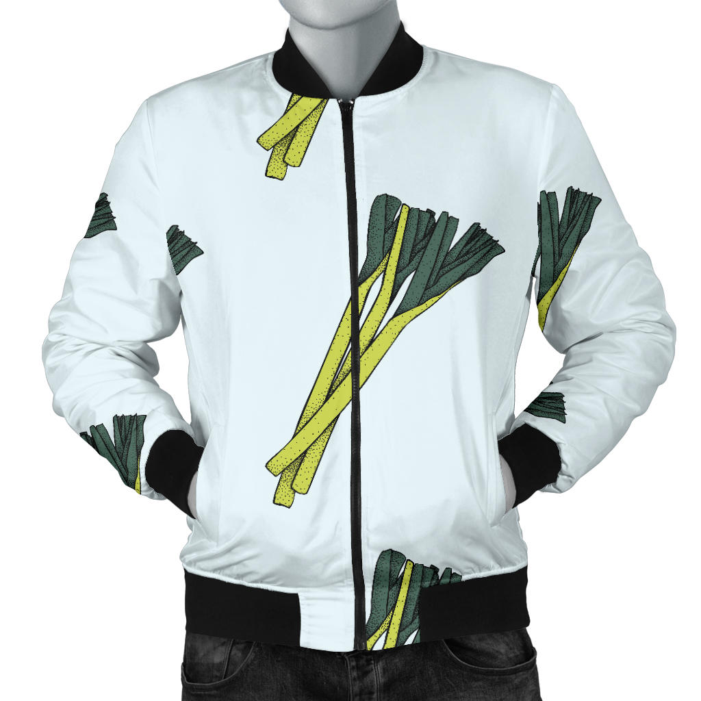 Leek Pattern Print Design 03 Men Bomber Jacket
