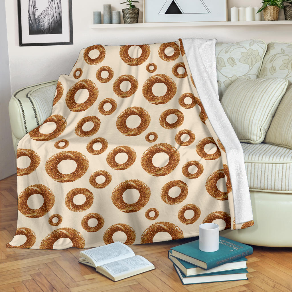 Bagel Pattern Print Design 01 Premium Blanket