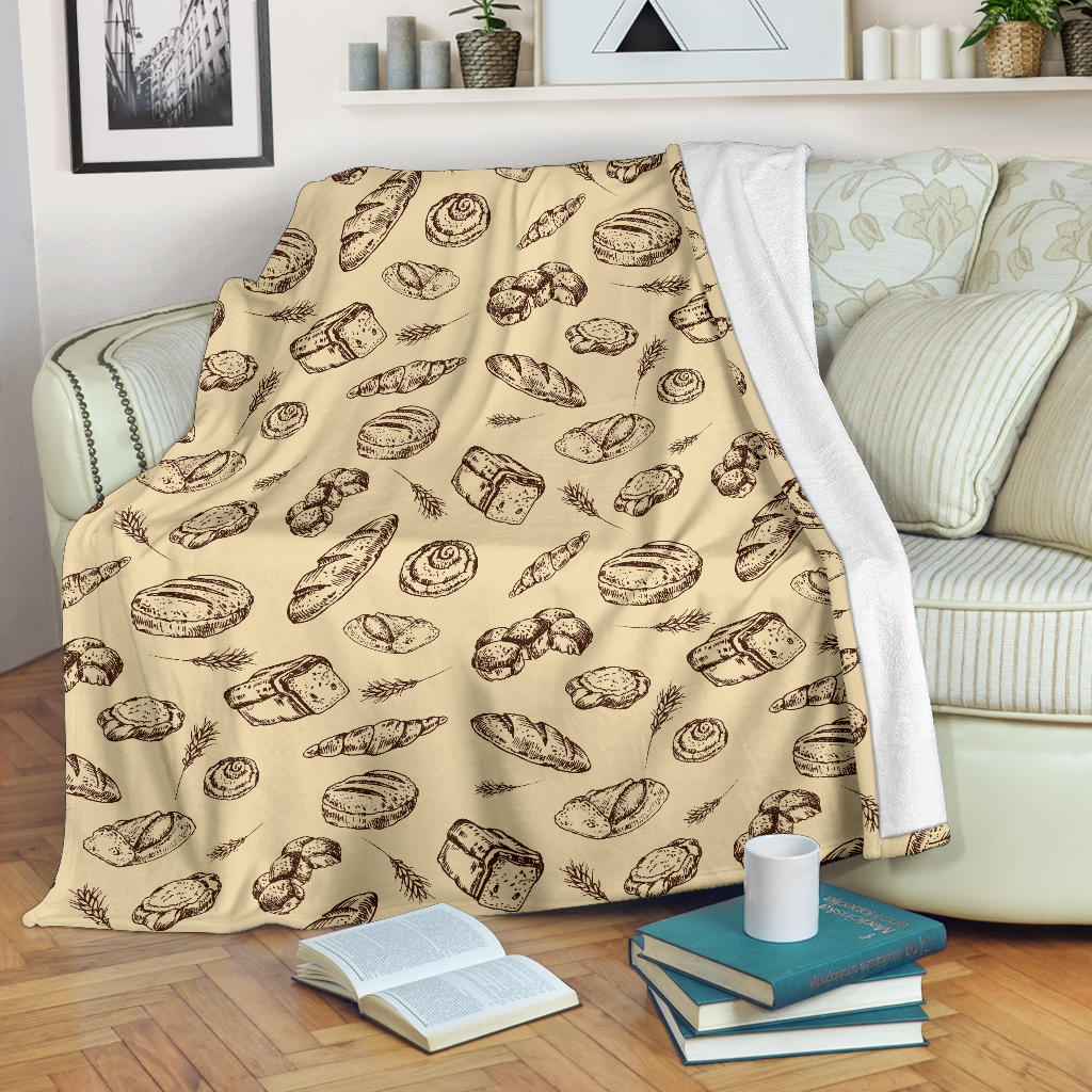 Bread Pattern Print Design 04 Premium Blanket