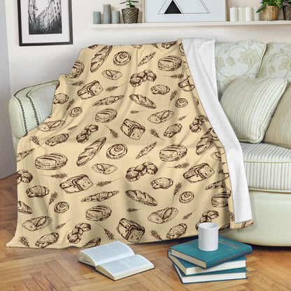 Bread Pattern Print Design 04 Premium Blanket