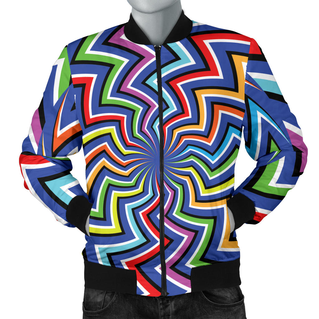 Optical illusion Pattern Print Design A02 Men Bomber Jacket