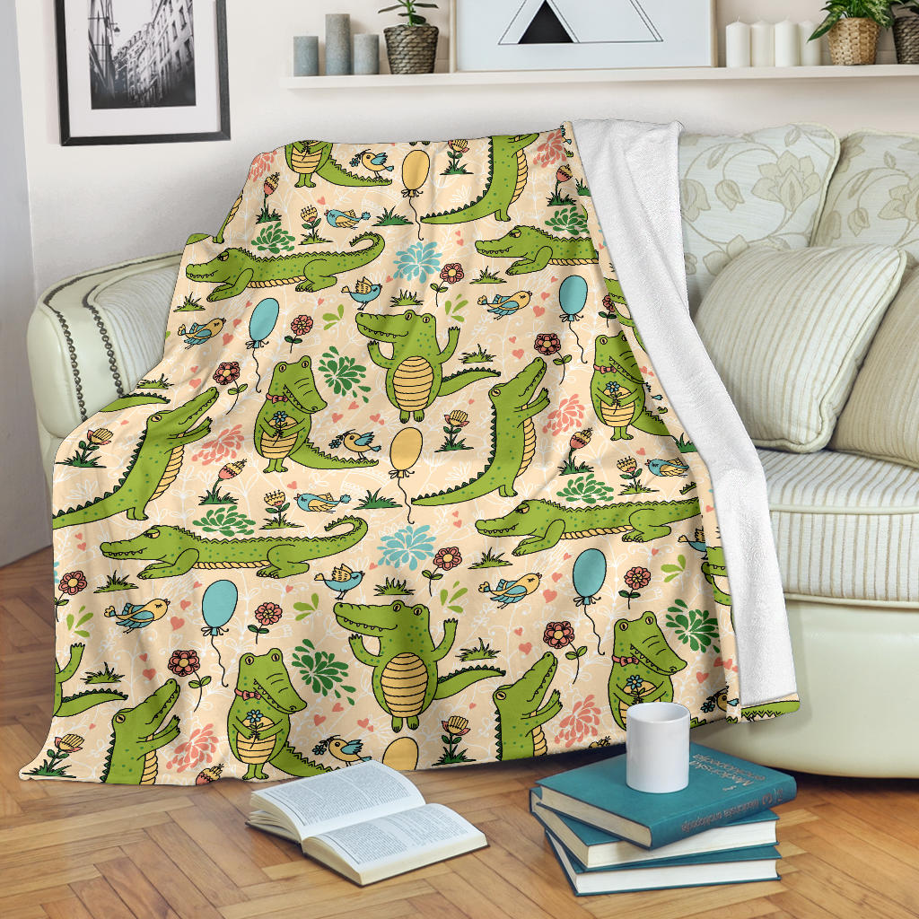 Alligator Pattern Print Design 01 Premium Blanket
