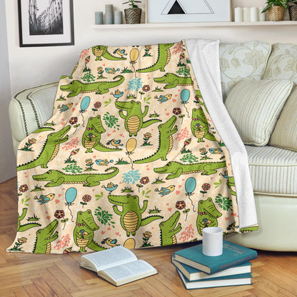 Alligator Pattern Print Design 01 Premium Blanket