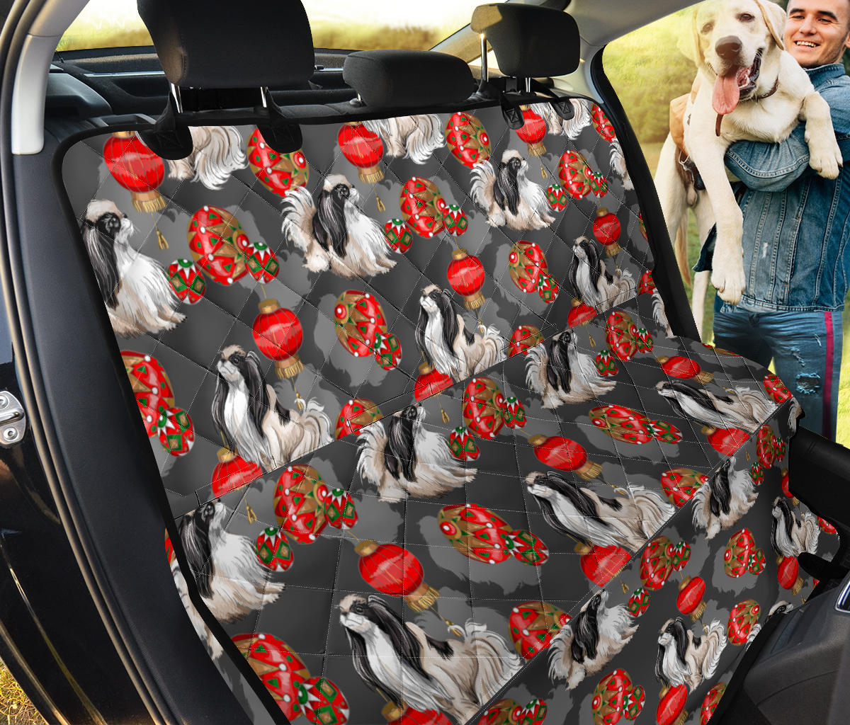 Japanese Chin Pattern Print Design 02 Rear Dog Car Seat Cover Hammock