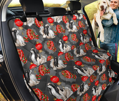 Japanese Chin Pattern Print Design 02 Rear Dog Car Seat Cover Hammock