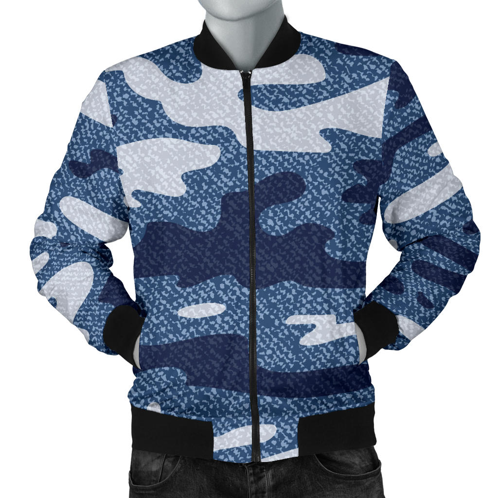 Jean Camouflage Pattern Print Design 05 Men Bomber Jacket