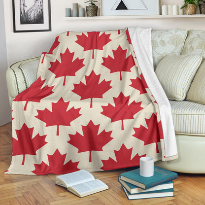 Maple Leaf Pattern Print Design 03 Premium Blanket