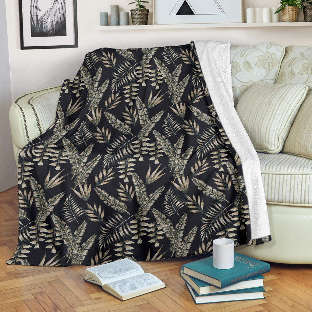 Banana Leaf Pattern Print Design 07 Premium Blanket