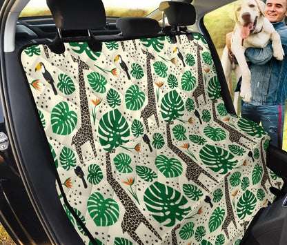 Rainforest Giraffe Pattern Print Design A02 Rear Dog Car Seat Cover Hammock