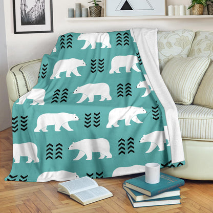 Polar Bear Pattern Print Design A05 Premium Blanket