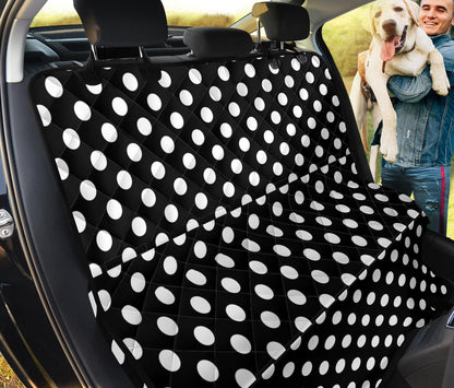 Polka Dot Black White Pattern Print Design 03 Rear Dog Car Seat Cover Hammock