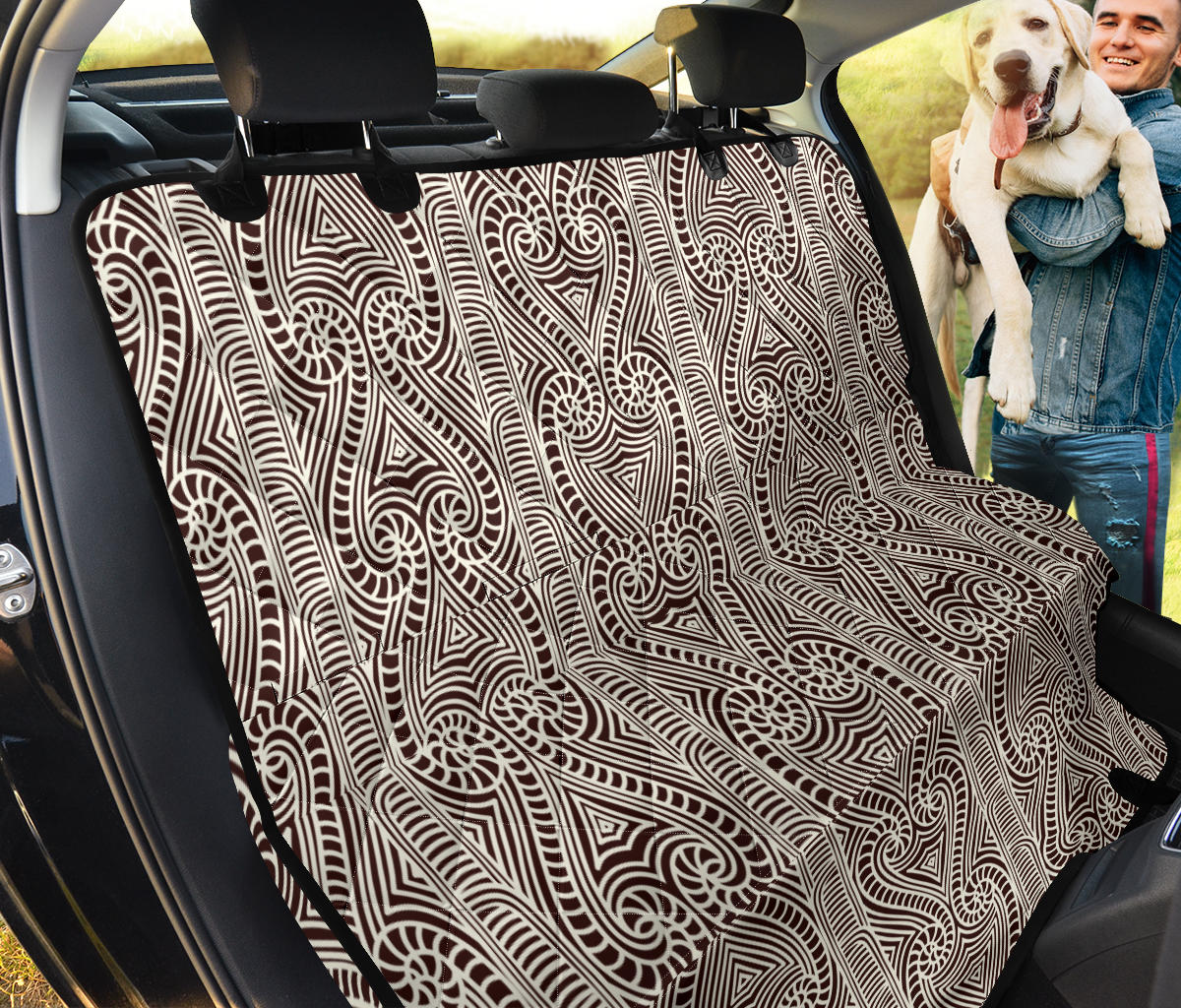 Maori Pattern Print Design 04 Rear Dog Car Seat Cover Hammock