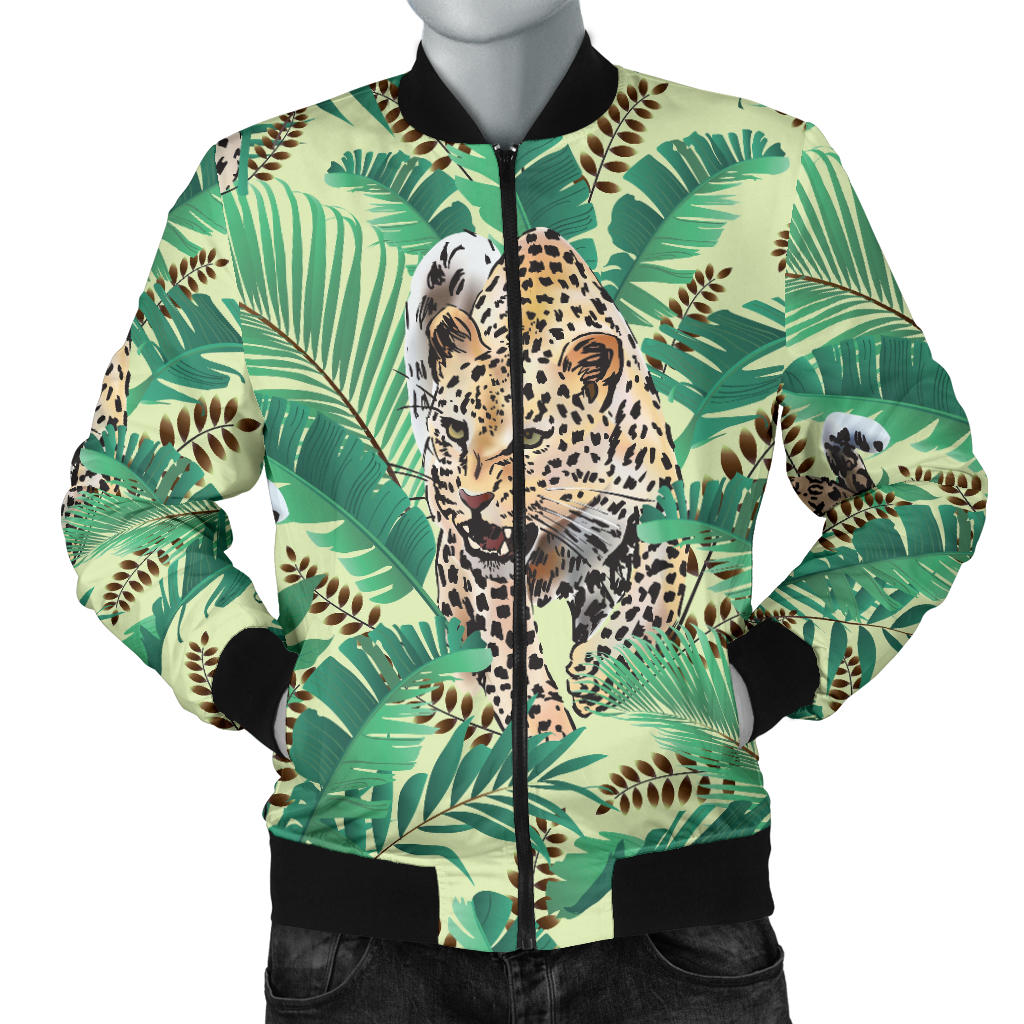 Leopard Pattern Print Design 03 Men Bomber Jacket
