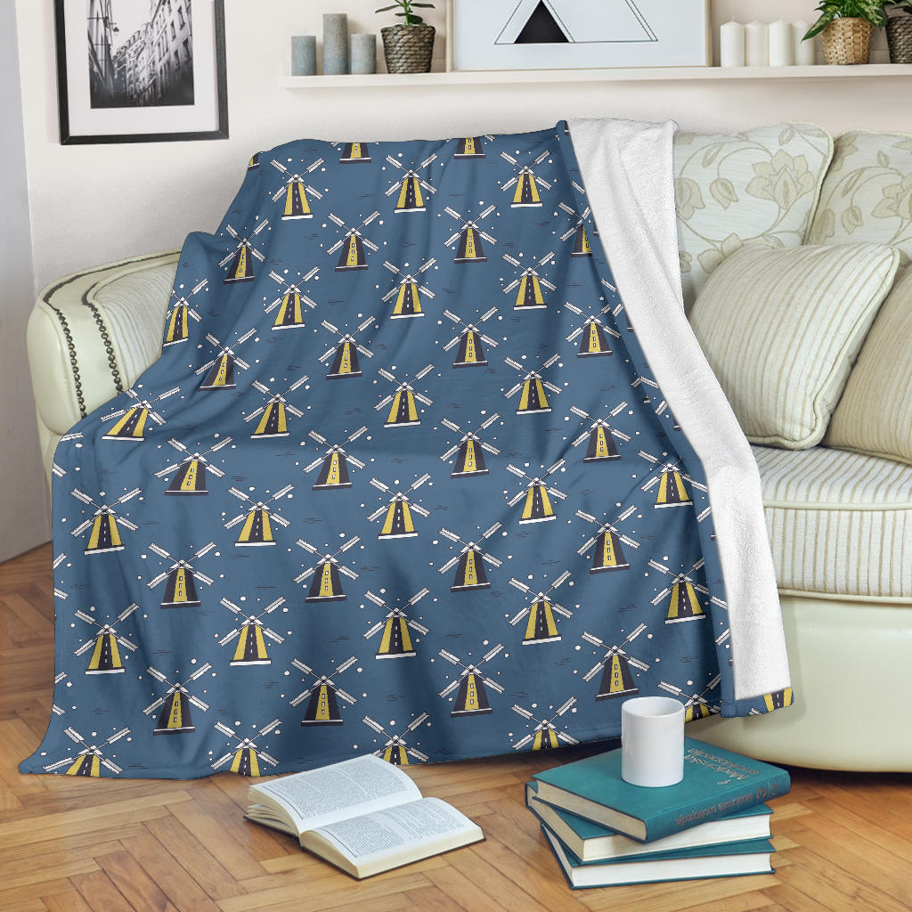 Windmill Pattern Print Design 03 Premium Blanket