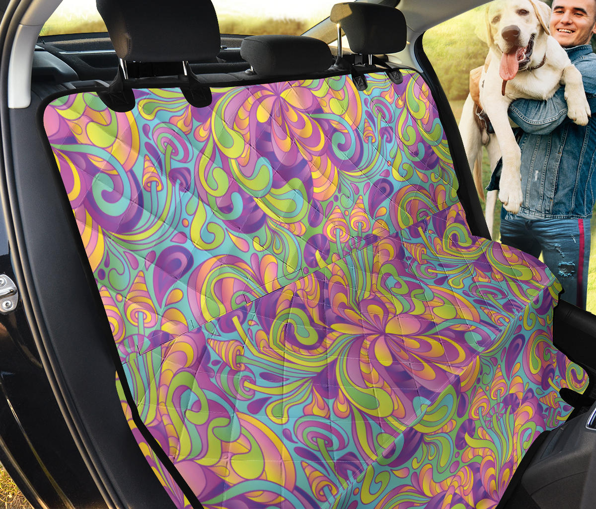 Psychedelic Mushroom Pattern Print Design A05 Rear Dog Car Seat Cover Hammock