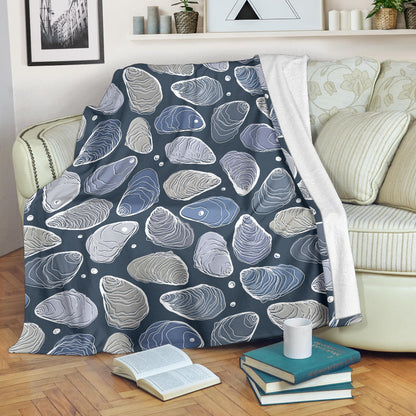 Oyster Pattern Print Design 02 Premium Blanket