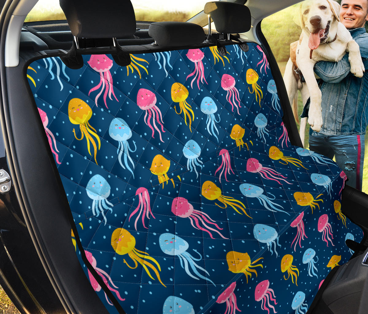 Jellyfish Pattern Print Design 04 Rear Dog Car Seat Cover Hammock
