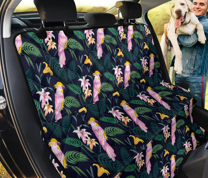 Cockatoo Pattern Print Design 03 Rear Dog Car Seat Cover Hammock