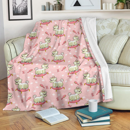 Bichons Frise Pattern Print Design 01 Premium Blanket