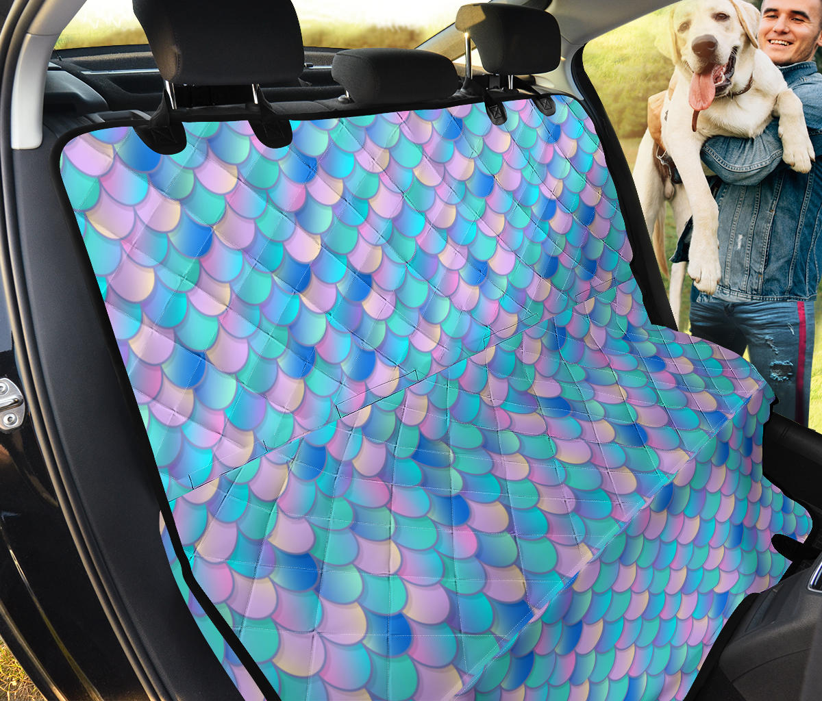 Mermaid Scales Pastel Pattern Print Design 07 Rear Dog Car Seat Cover Hammock