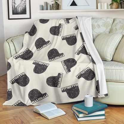 Piano Pattern Print Design 04 Premium Blanket