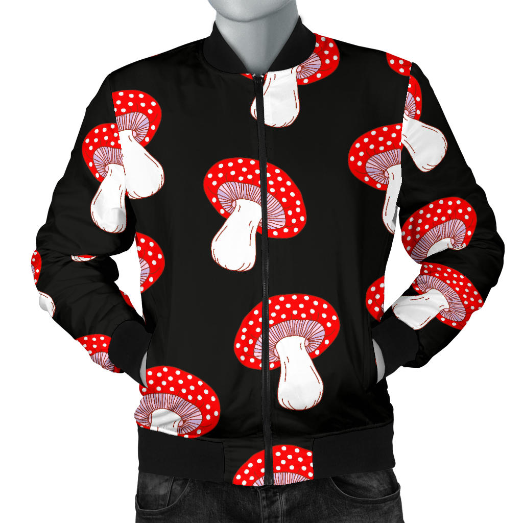 Mushroom Pattern Print Design A02 Men Bomber Jacket