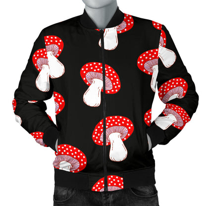 Mushroom Pattern Print Design A02 Men Bomber Jacket