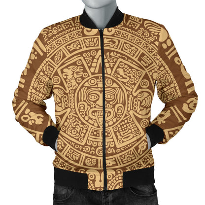 Mayan Pattern Print Design 01 Men Bomber Jacket