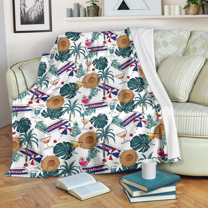 Aloha Hawaii Beach Pattern Print Design 04 Premium Blanket