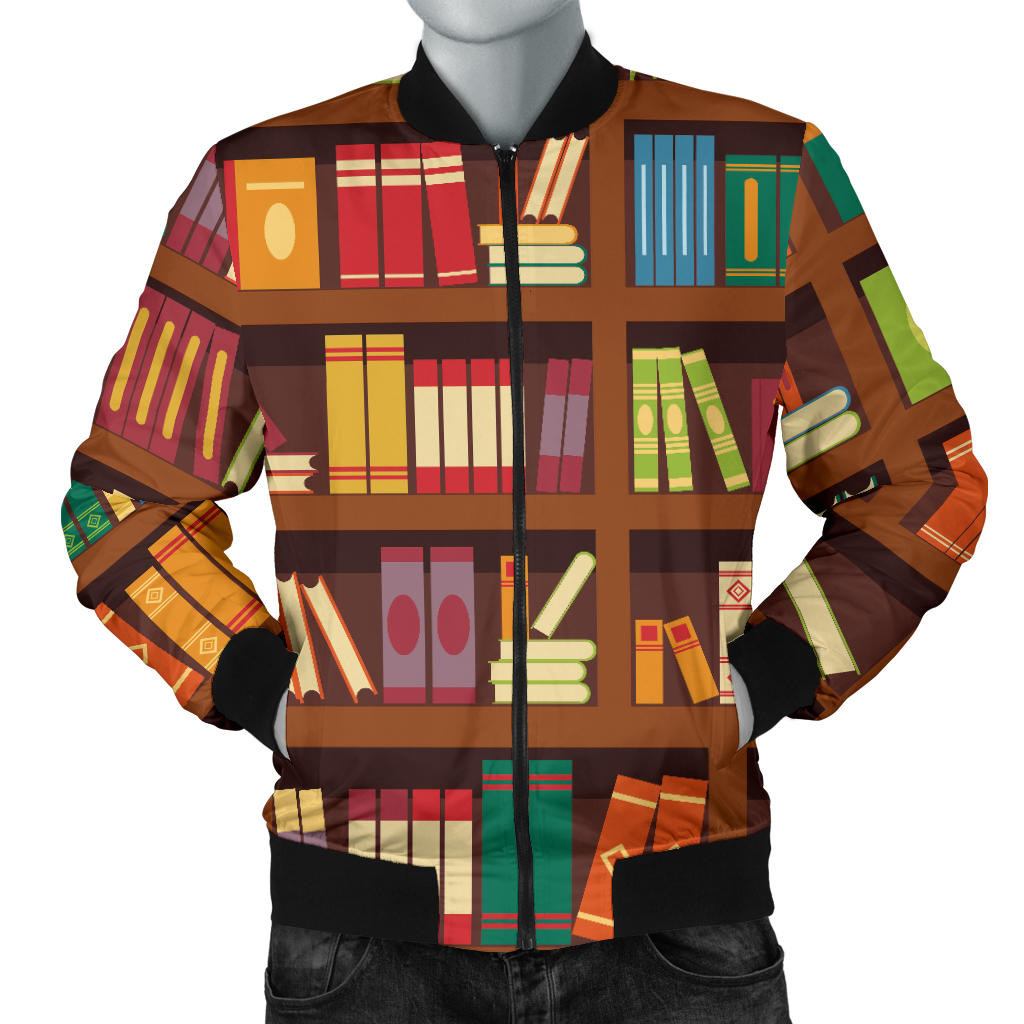 Book Pattern Print Design 06 Men Bomber Jacket