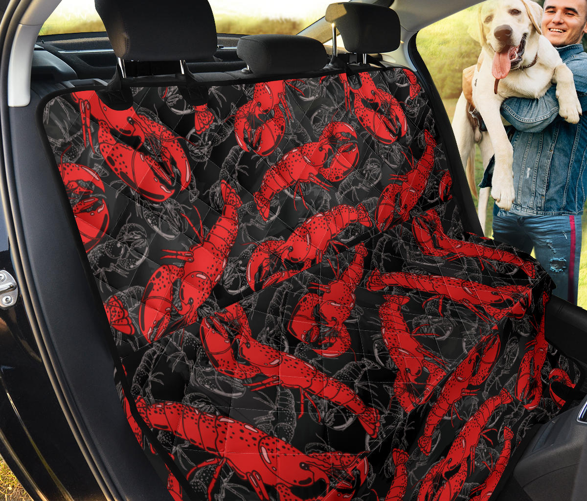 Lobster Pattern Print Design 04 Rear Dog Car Seat Cover Hammock