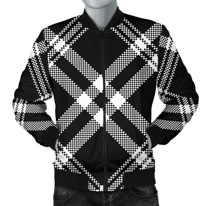 Madras Pattern Print Design 03 Men Bomber Jacket