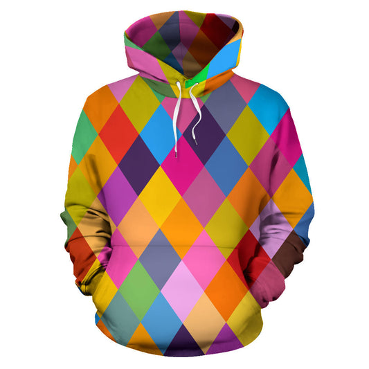 Harlequin Pattern Print Design 02 Pullover Hoodie
