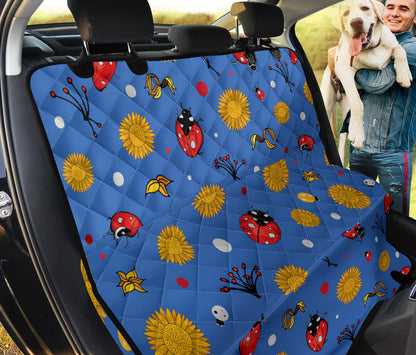 Ladybug Pattern Print Design 05 Rear Dog Car Seat Cover Hammock