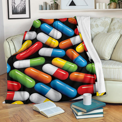 Pill Pattern Print Design A02 Premium Blanket
