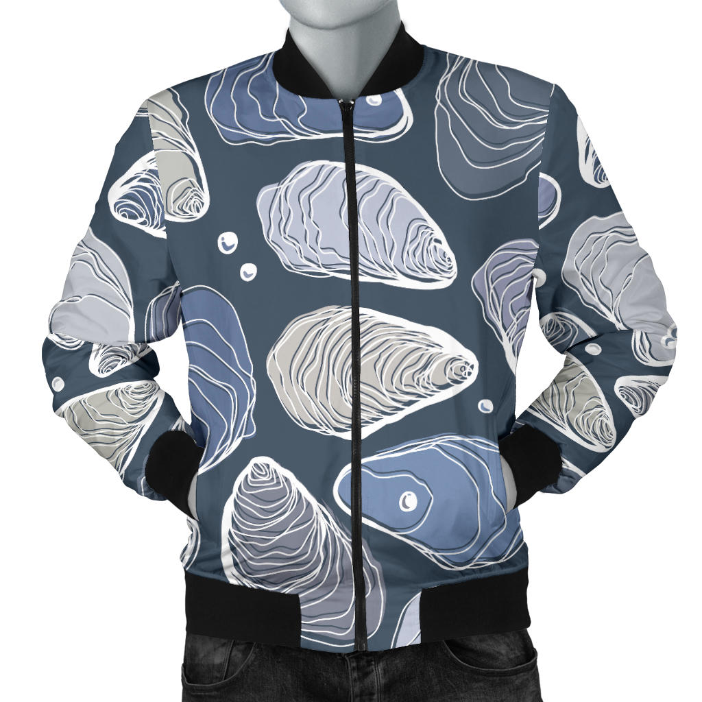 Oyster Pattern Print Design 02 Men Bomber Jacket
