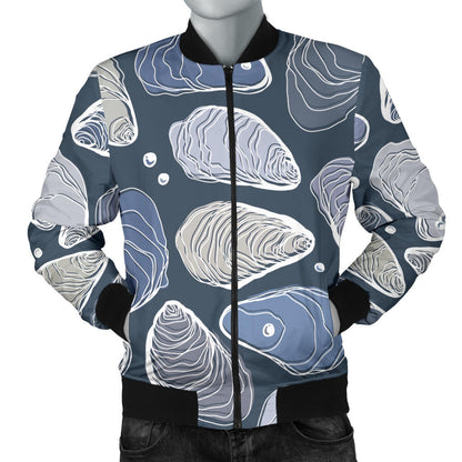 Oyster Pattern Print Design 02 Men Bomber Jacket