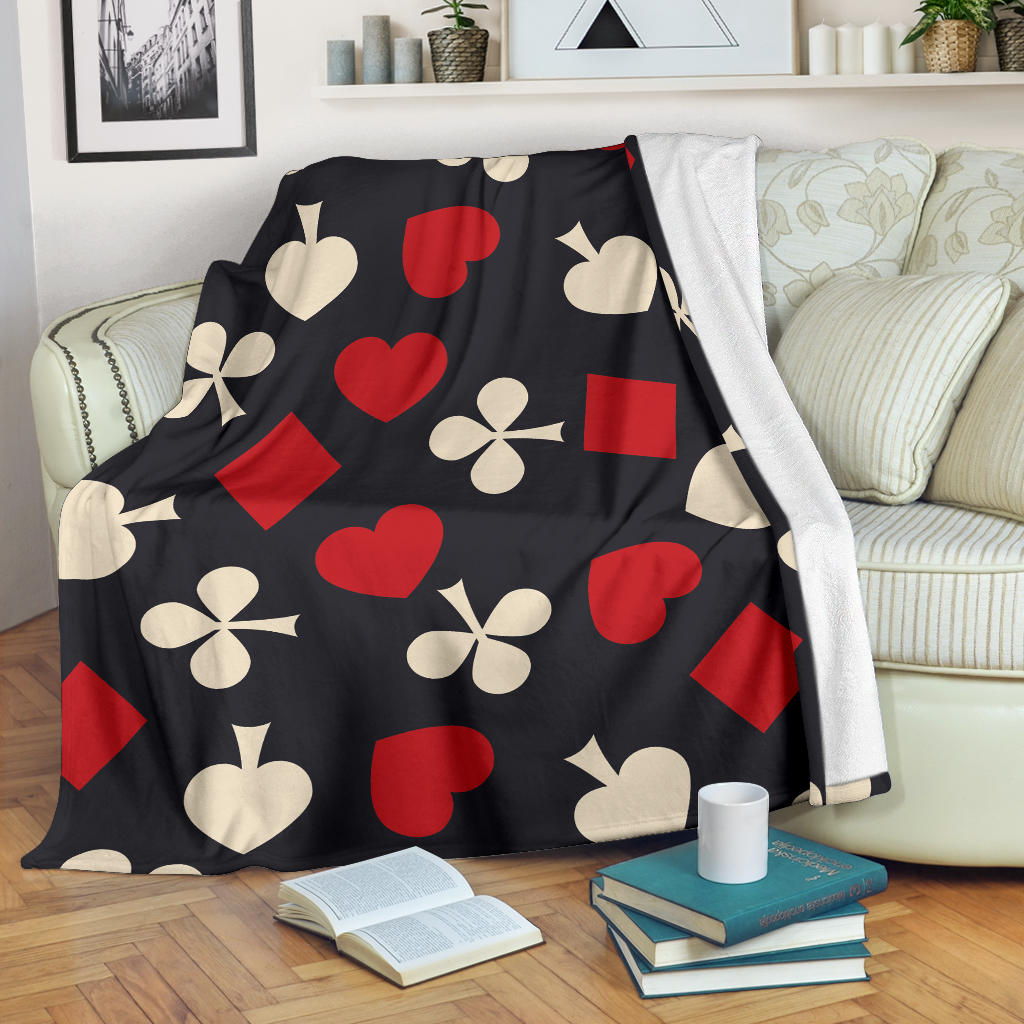 Poker Cards Pattern Print Design A02 Premium Blanket