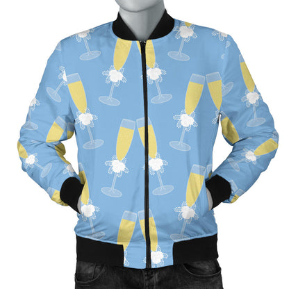 Champagne Pattern Print Design 06 Men Bomber Jacket