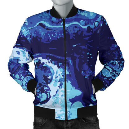 Ocean Liquid Pattern Print Design A03 Men Bomber Jacket
